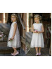 Ivory Lace Tulle Baby Boho Beach Airy Flower Girl Dress